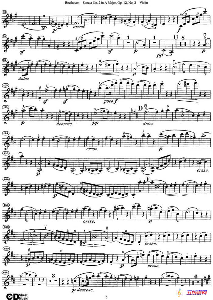 Violin Sonata No.2 in A Major Op.12 No.2