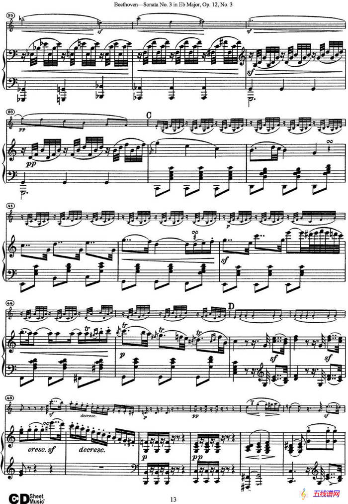 Violin Sonata No.3 in Eb Major Op.12 No.3（小提琴+钢琴伴奏）