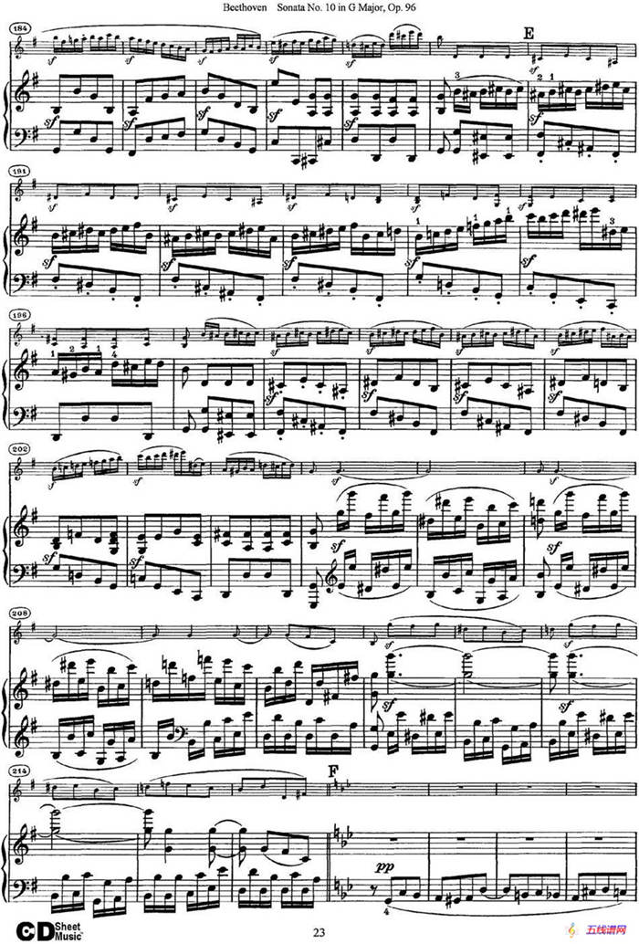 Violin Sonata No.10 in G Major Op.96（小提琴+钢琴伴奏）