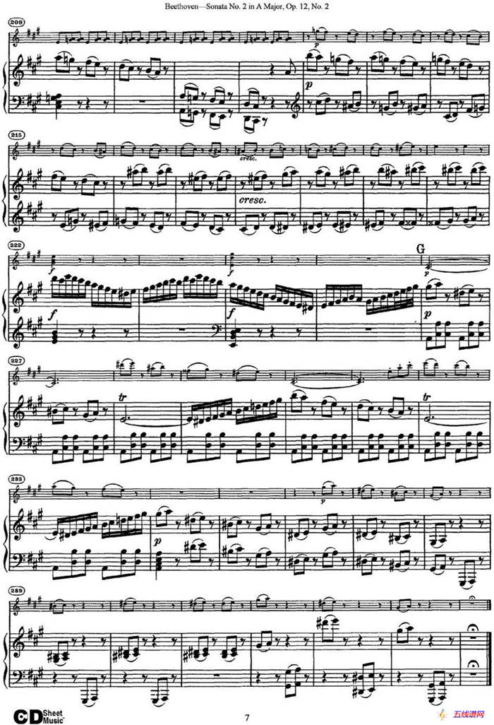 Violin Sonata No.2 in A Major Op.12 No.2（小提琴+钢琴伴奏）