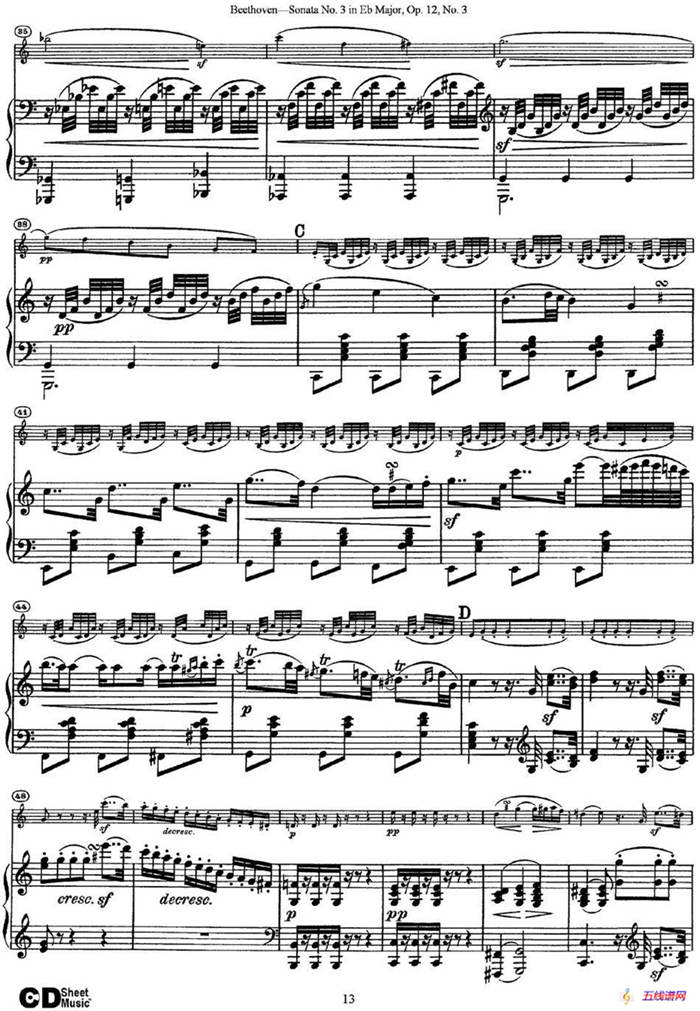 Violin Sonata No.3 in Eb Major Op.12 No.3（小提琴+钢琴伴奏）