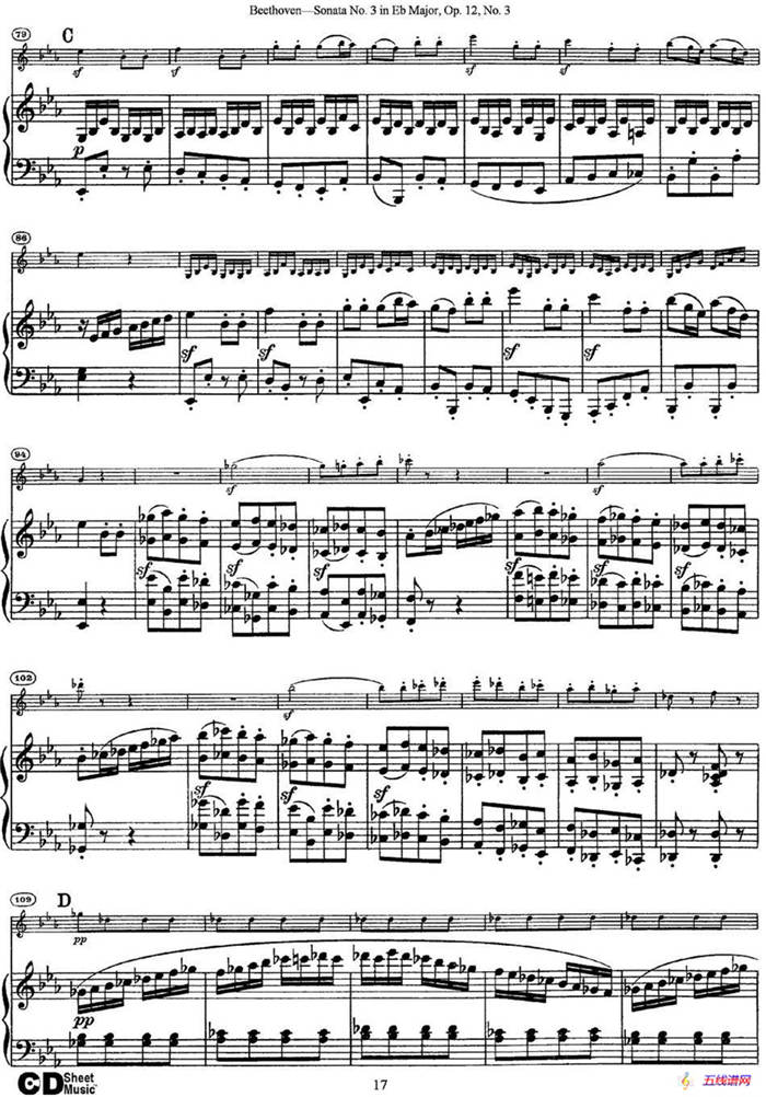 Violin Sonata No.3 in Eb Major Op.12 No.3（小提琴+钢琴伴奏）