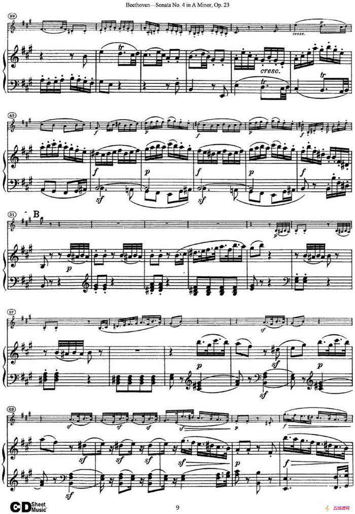 Violin Sonata No.4 in A Minor Op.23（小提琴+钢琴伴奏）