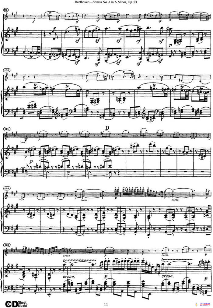 Violin Sonata No.4 in A Minor Op.23（小提琴+钢琴伴奏）