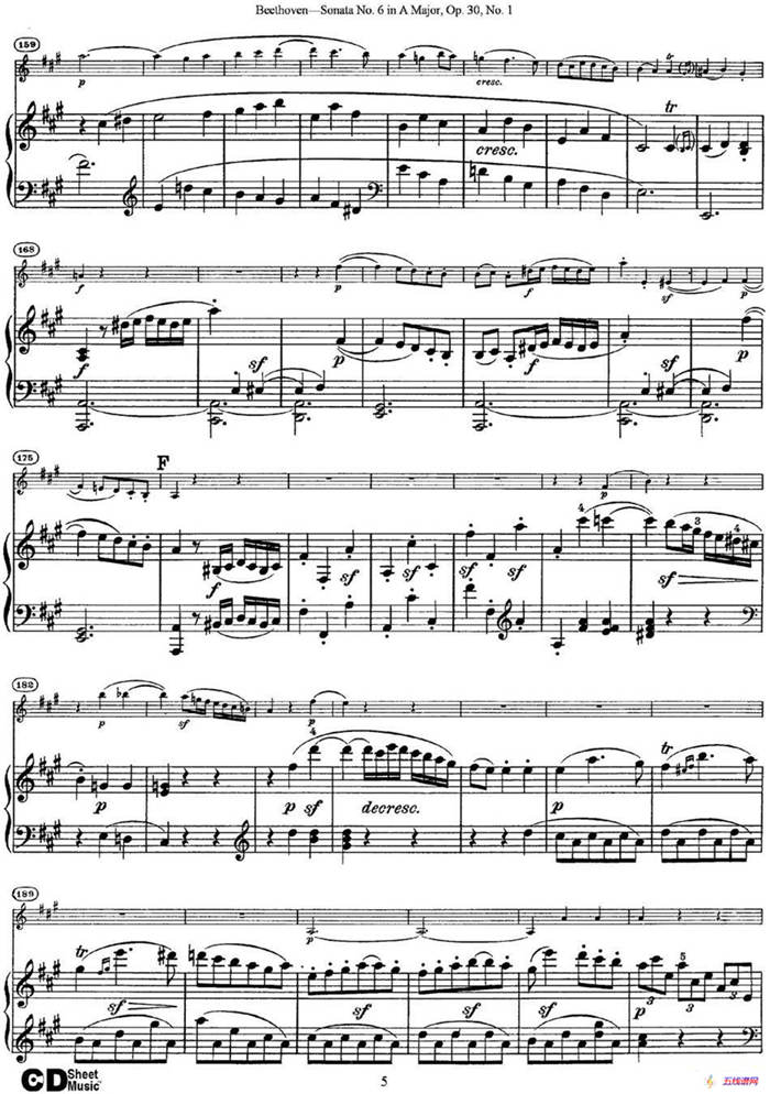 Violin Sonata No.6 in A Major Op.30 No.1（小提琴+钢琴伴奏）