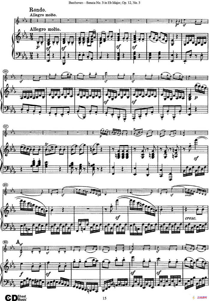 Violin Sonata No.3 in Eb Major Op.12 No.3（小提琴+鋼琴伴奏）