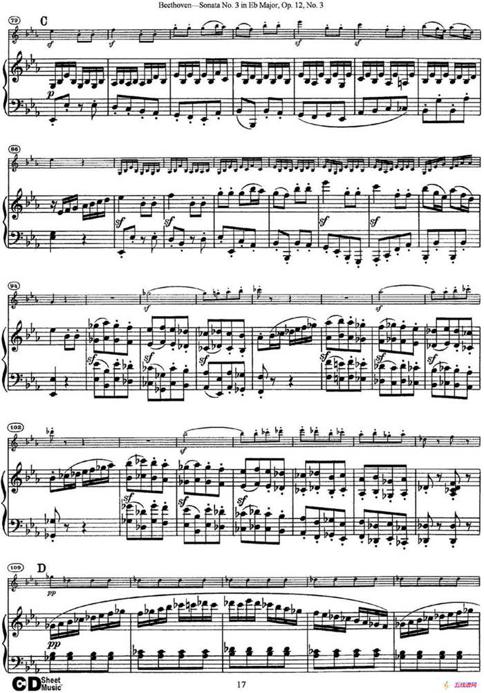 Violin Sonata No.3 in Eb Major Op.12 No.3（小提琴+鋼琴伴奏）