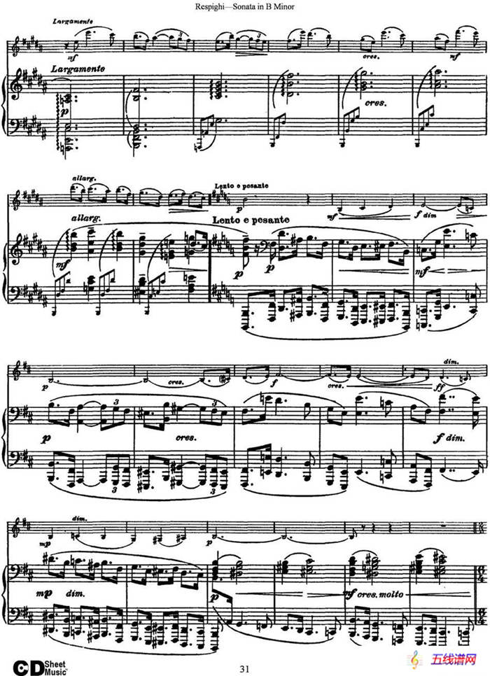 Violin Sonata in B Minor（小提琴+钢琴伴奏）