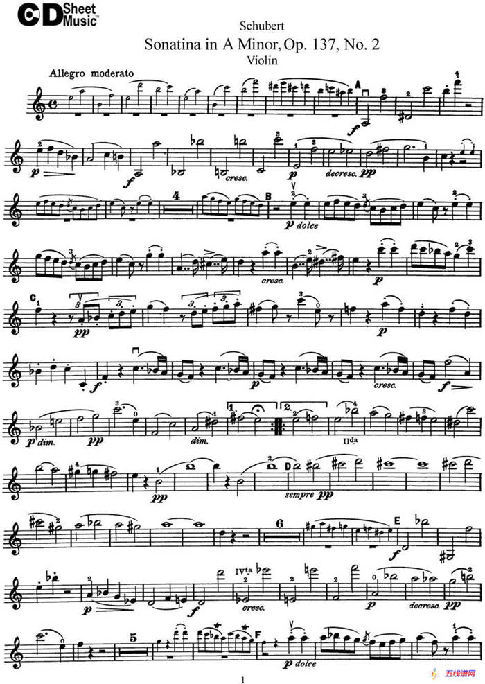 Violin Sonatina in A minor Op.137 No.2