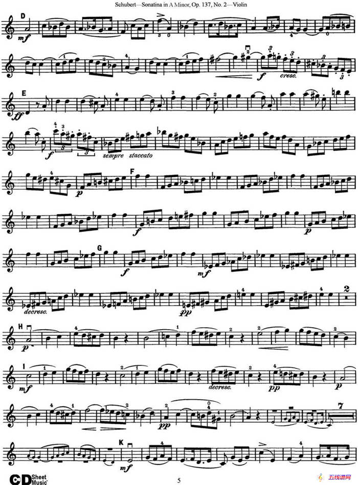 Violin Sonatina in A minor Op.137 No.2
