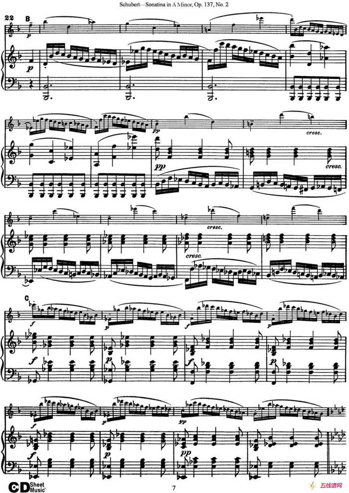 Violin Sonatina in A minor Op.137 No.2（小提琴+钢琴伴奏）