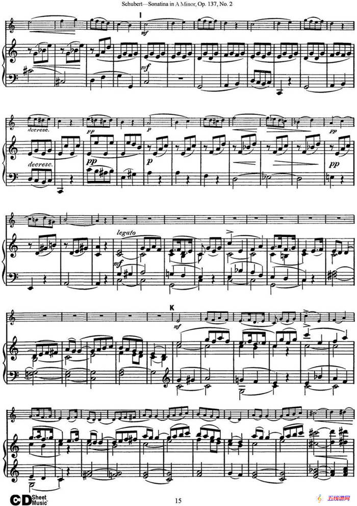 Violin Sonatina in A minor Op.137 No.2（小提琴+钢琴伴奏）