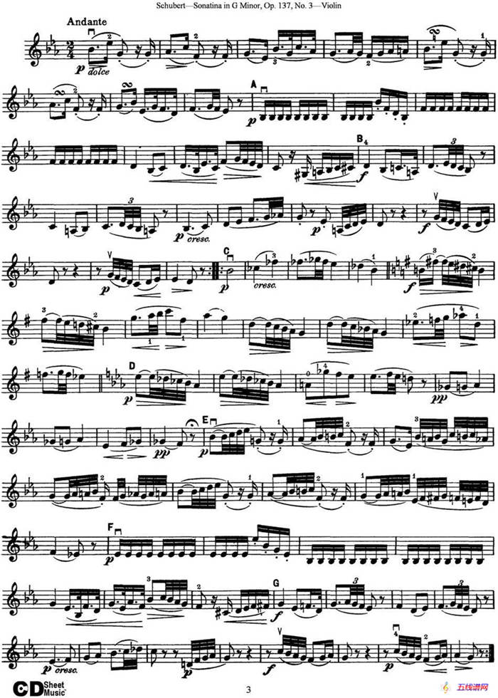 Violin Sonatina in G minor Op.137 No.3