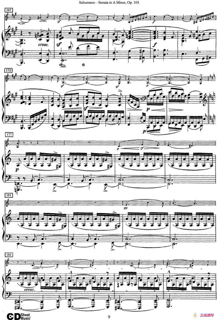 Violin Sonata in A minor Op.105（小提琴+钢琴伴奏）