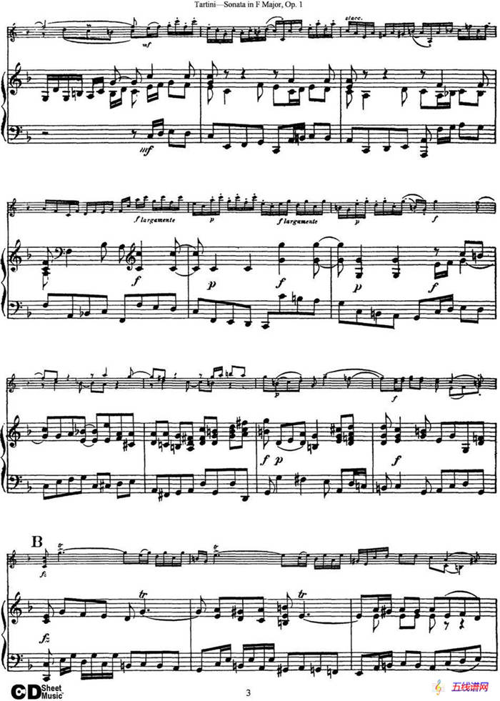 Violin Sonata in F Major Op.1（小提琴+钢琴伴奏）
