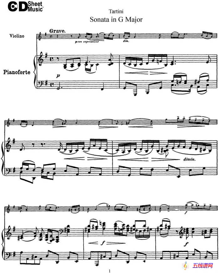 Violin Sonata in G Major（小提琴+钢琴伴奏）