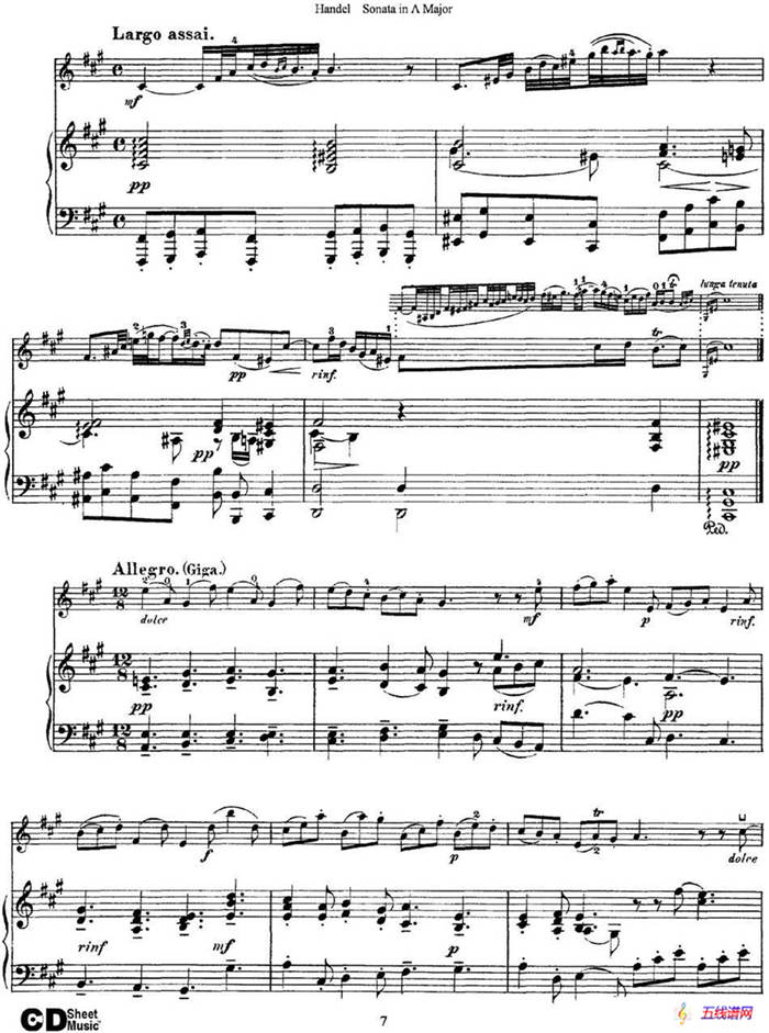 Violin Sonata No.1 in A major（小提琴+钢琴伴奏）