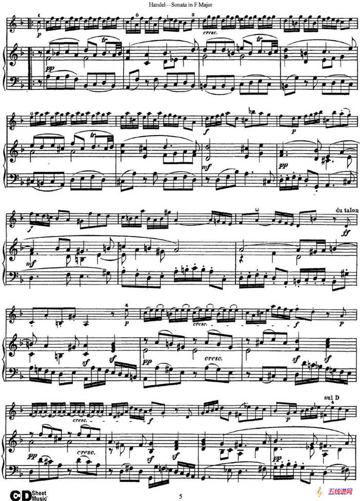 Violin Sonata No.3 in F major（小提琴+钢琴伴奏）