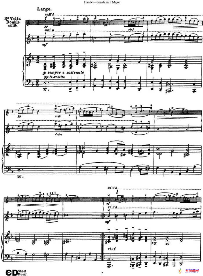 Violin Sonata No.3 in F major（小提琴+钢琴伴奏）