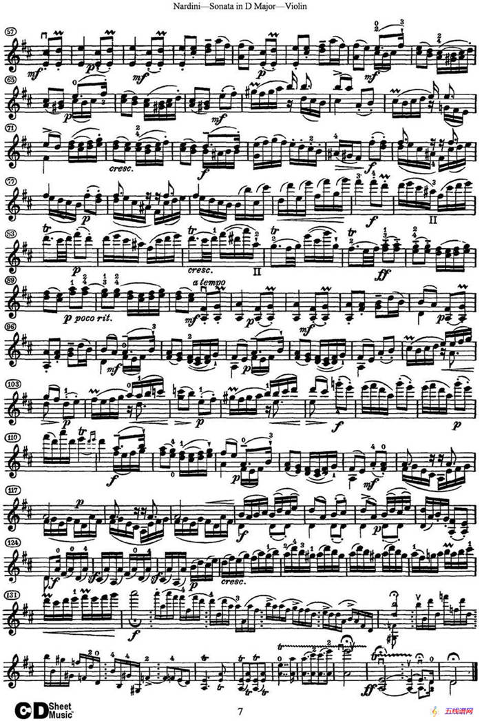 Nardini Violin Sonata in D Major