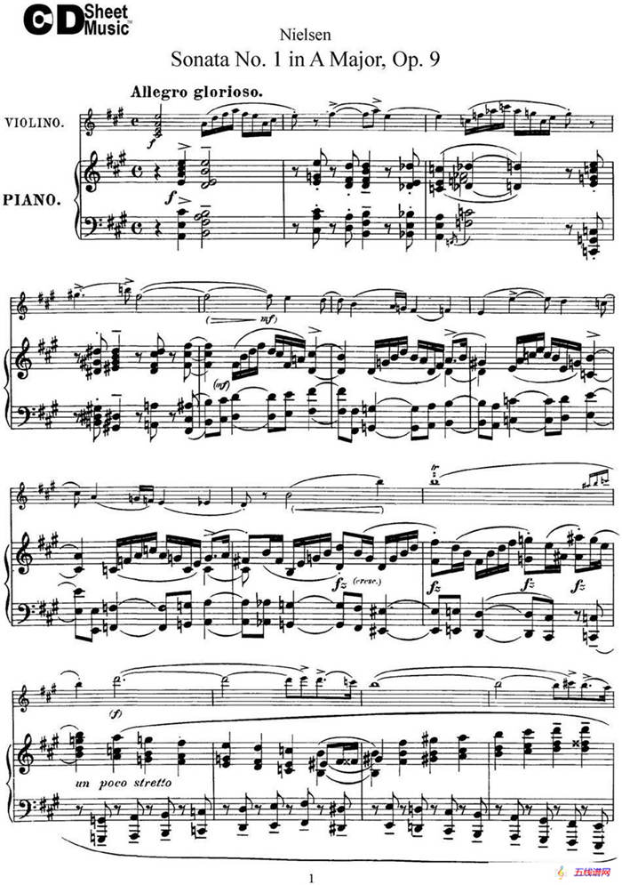 Violin Sonata No.1 in A Major Op.9（小提琴+钢琴伴奏）