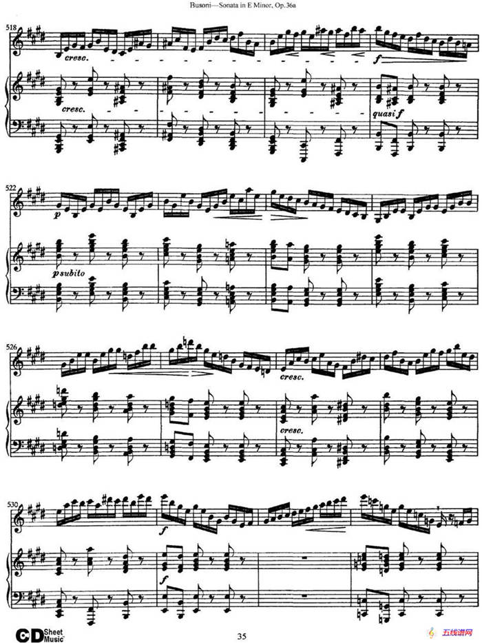 Violin Sonata No.2 in E Minor Op.36（小提琴+钢琴伴奏）