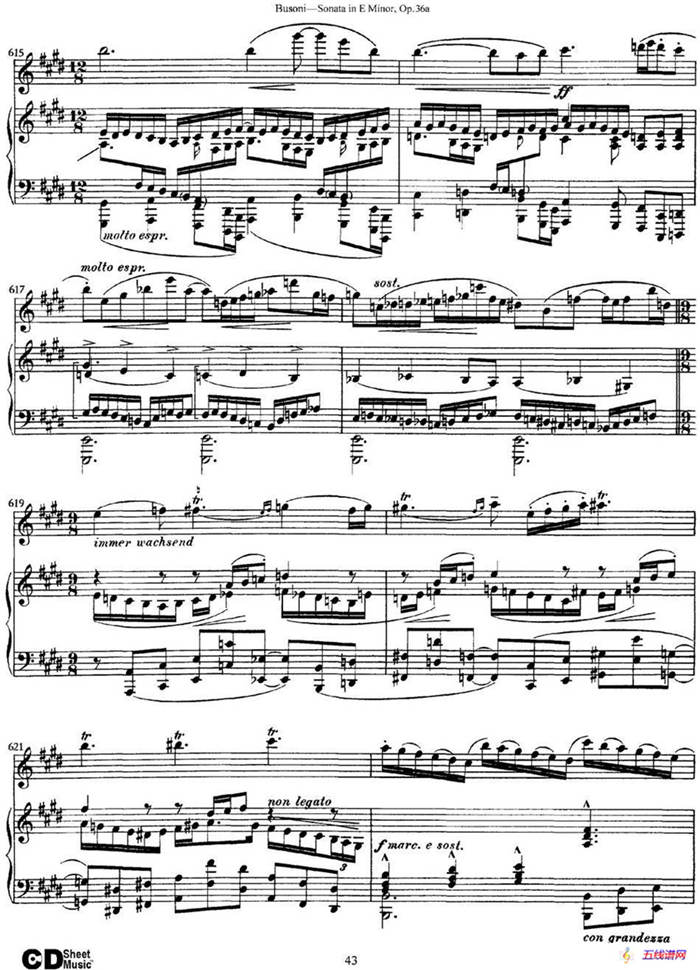 Violin Sonata No.2 in E Minor Op.36（小提琴+钢琴伴奏）