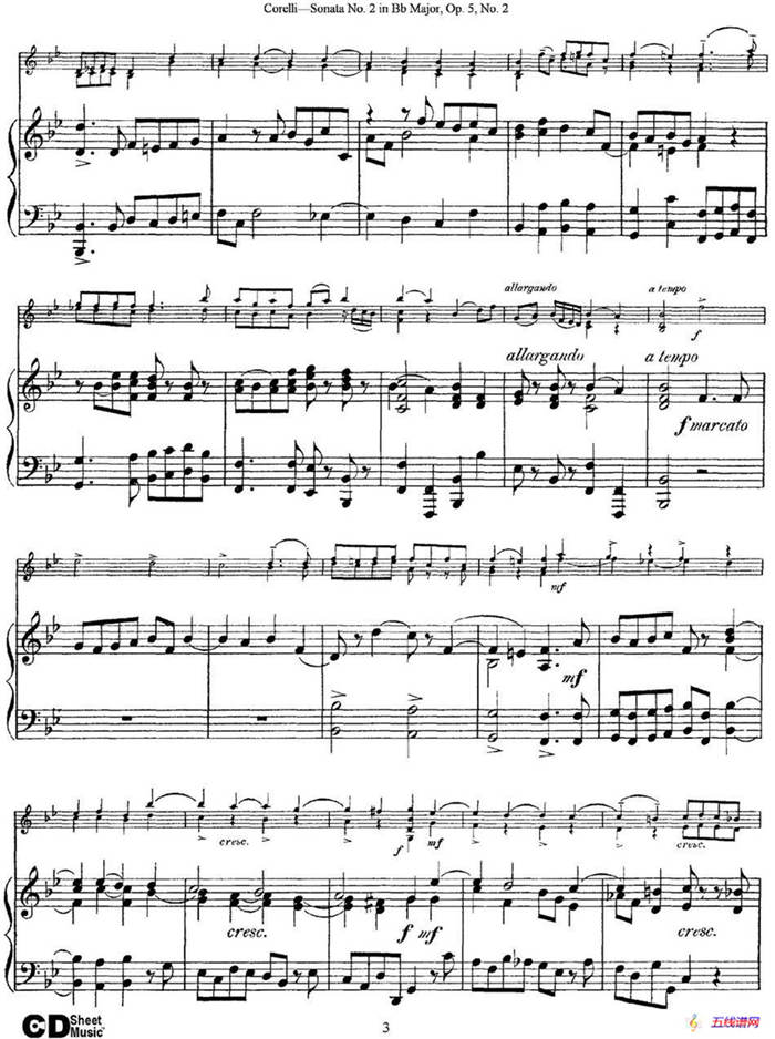 Sonata No.2 in Bb MajorOp.5 No.2（小提琴+钢琴伴奏）