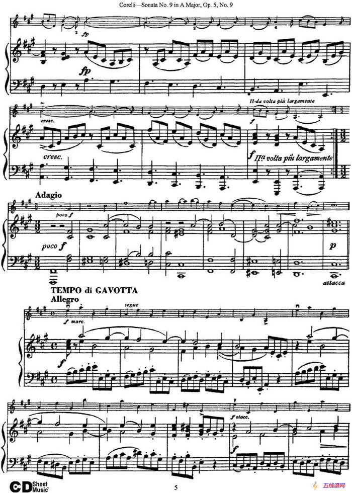 Sonata No.9 in A Major Op.5 No.9（小提琴+钢琴伴奏）