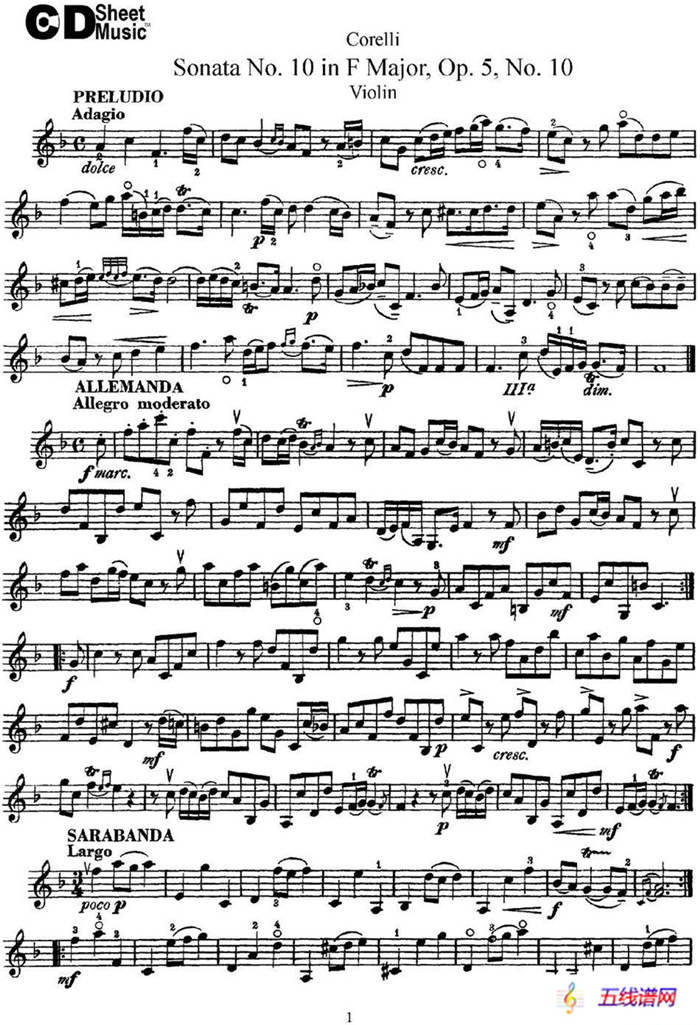 Sonata No.10 in F Major Op.5 No.10