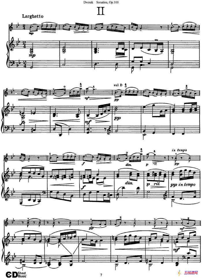 Violin Sonatina Op.100（小提琴+钢琴伴奏）