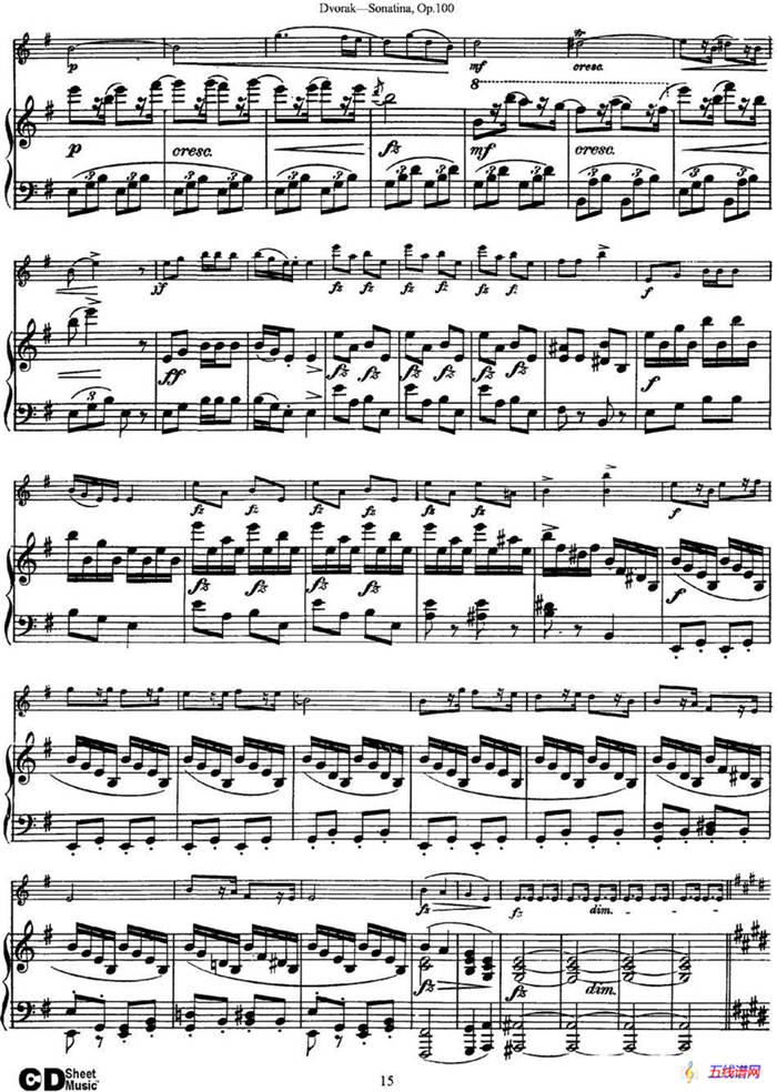 Violin Sonatina Op.100（小提琴+钢琴伴奏）