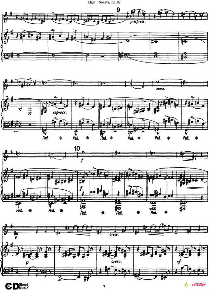 Violin Sonata Op.82（小提琴+钢琴伴奏）