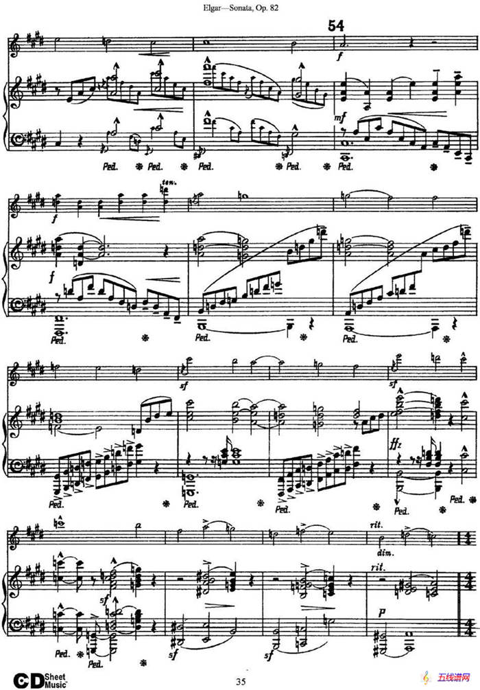 Violin Sonata Op.82（小提琴+钢琴伴奏）