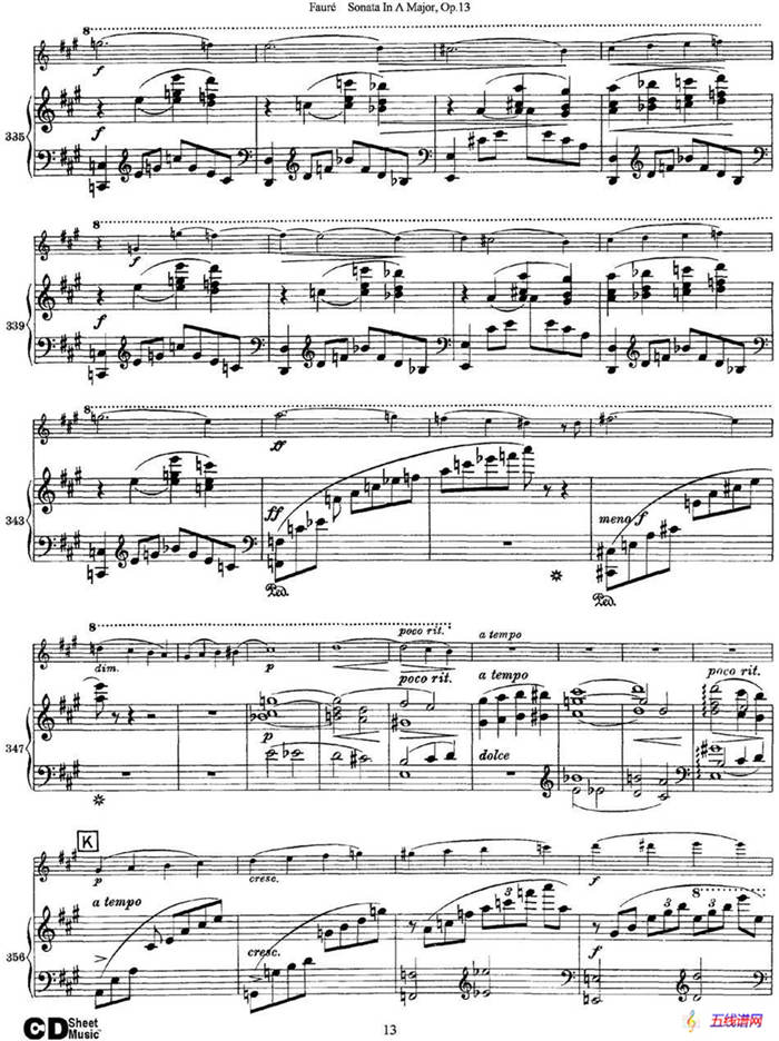 Violin Sonata No.1 Op.13（小提琴+钢琴伴奏）