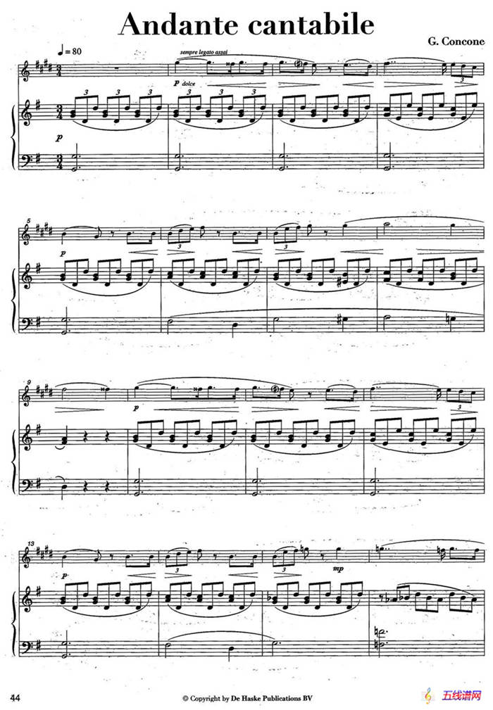 Andante cantabile（中音萨克所+钢琴伴奏、版本二）