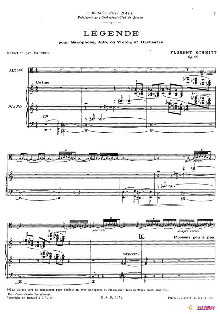 传奇 Op.66（中音萨克斯+钢琴伴奏）