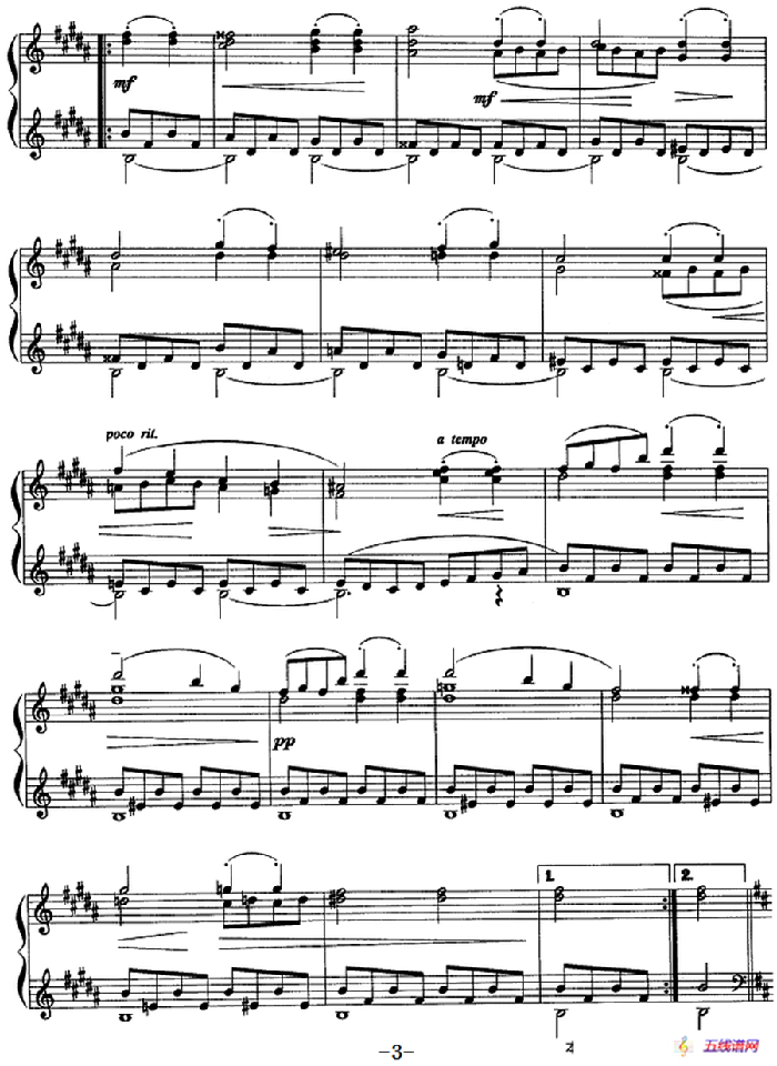 现代钢琴曲：14、加沃特舞曲
