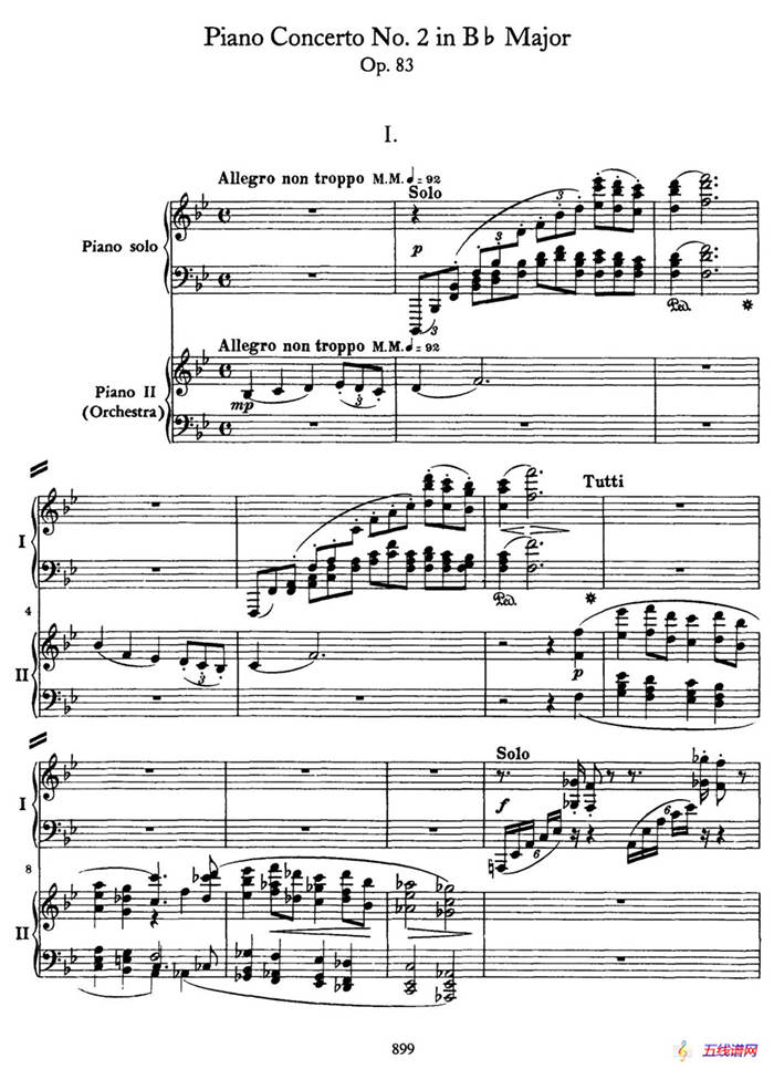 降B大调第二钢琴协奏曲 （P1——10）