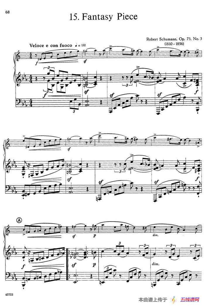 15首古典萨克斯独奏曲：15、Fantasy Piece（中音萨克斯+钢琴伴奏）
