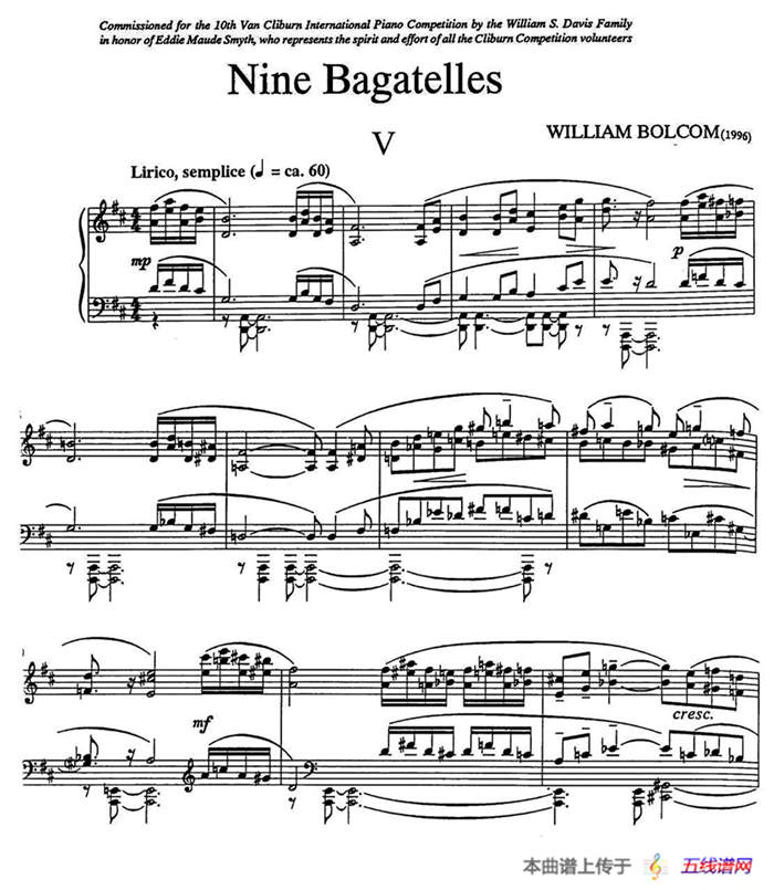 Nine Bagatelles （9首小品）（Ⅴ）