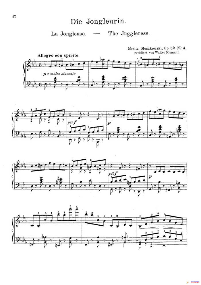 Die Jongleurin Op.52 No.4（女丑角）