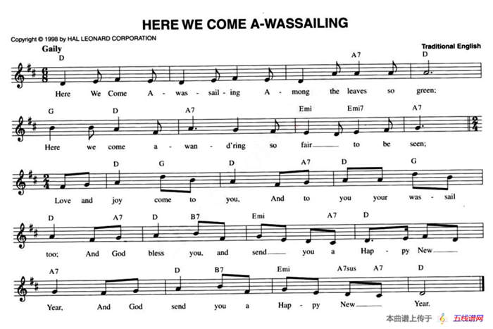 HERE WE COME A-WASSAILING