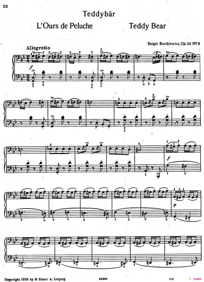 9首简易小品“玩偶” （9 Easy Pieces Op.54）（8）