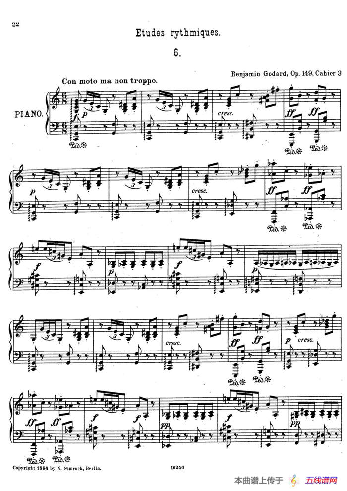 Etudes Rythmiques Op.149（节奏练习曲集）（6）