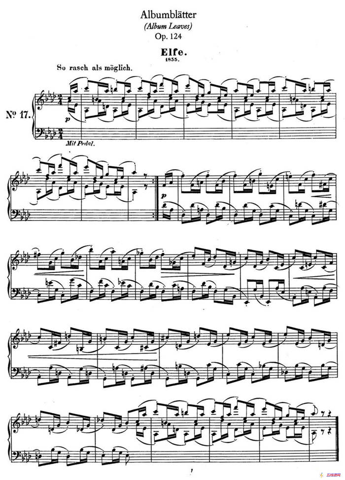 Albumbl?tter Op.124（紀念冊頁）（No.17）