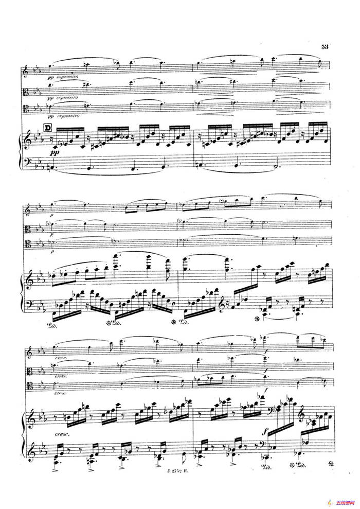 Piano Quartet No.2 in g Minor Op.45（g小调第二钢琴四重奏总谱）