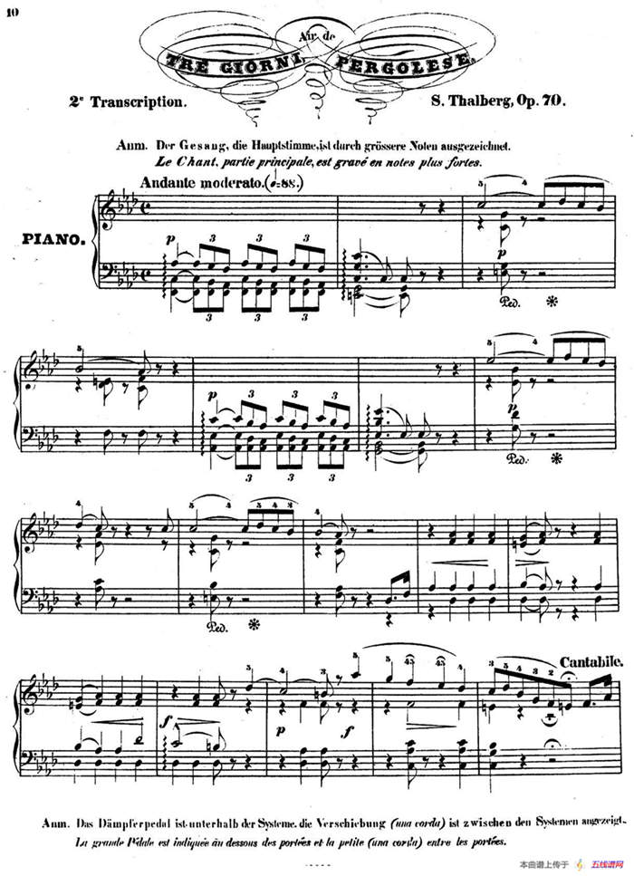 The Art of Singing Applied to the Piano Op.70（钢琴歌唱的艺术）