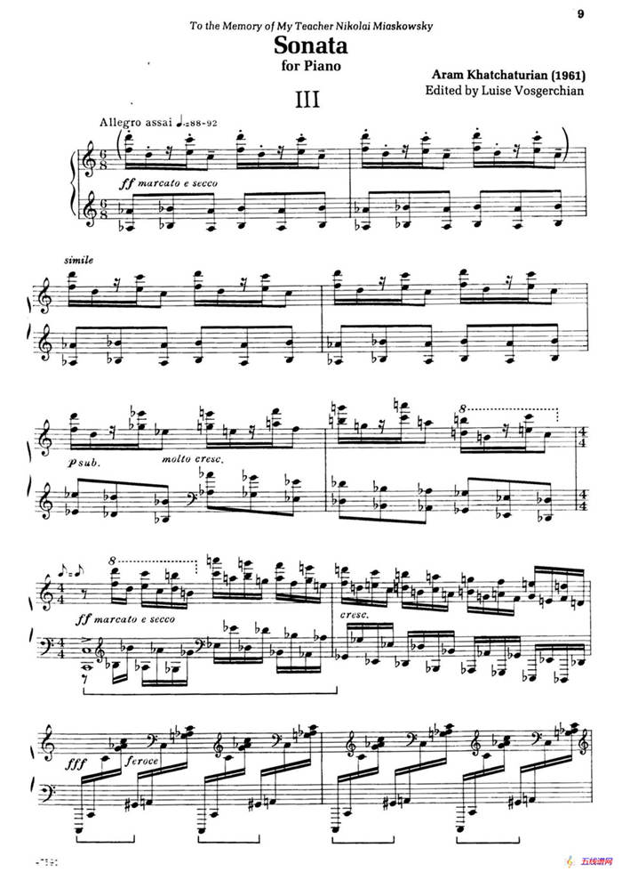 Piano Sonata in E-flat Major Op.95（降E大调钢琴奏鸣曲·Ⅲ）
