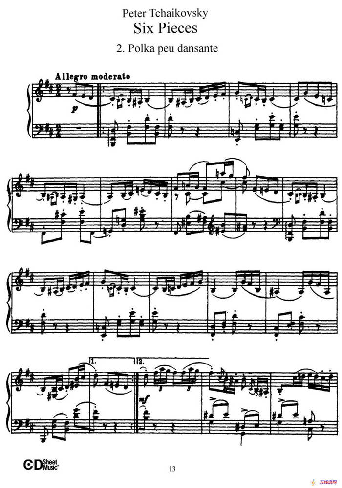 Six Pieces Op.51（6首小品·2）